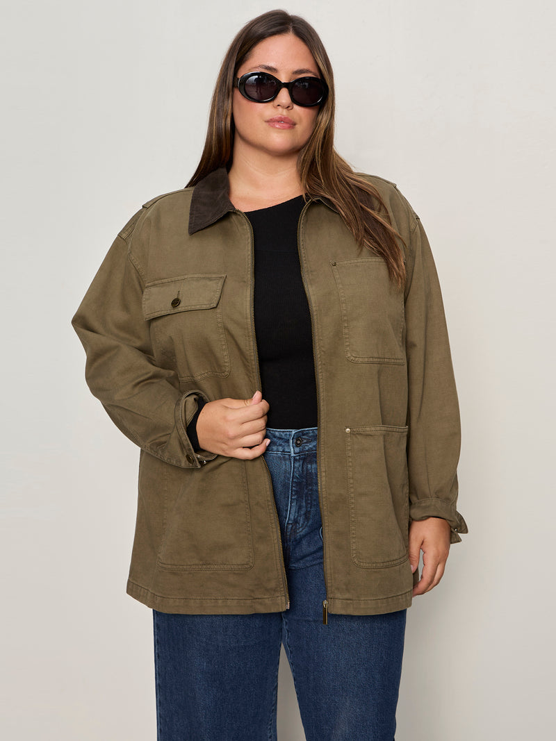Barn Jacket Burnt Olive Extended Sizing