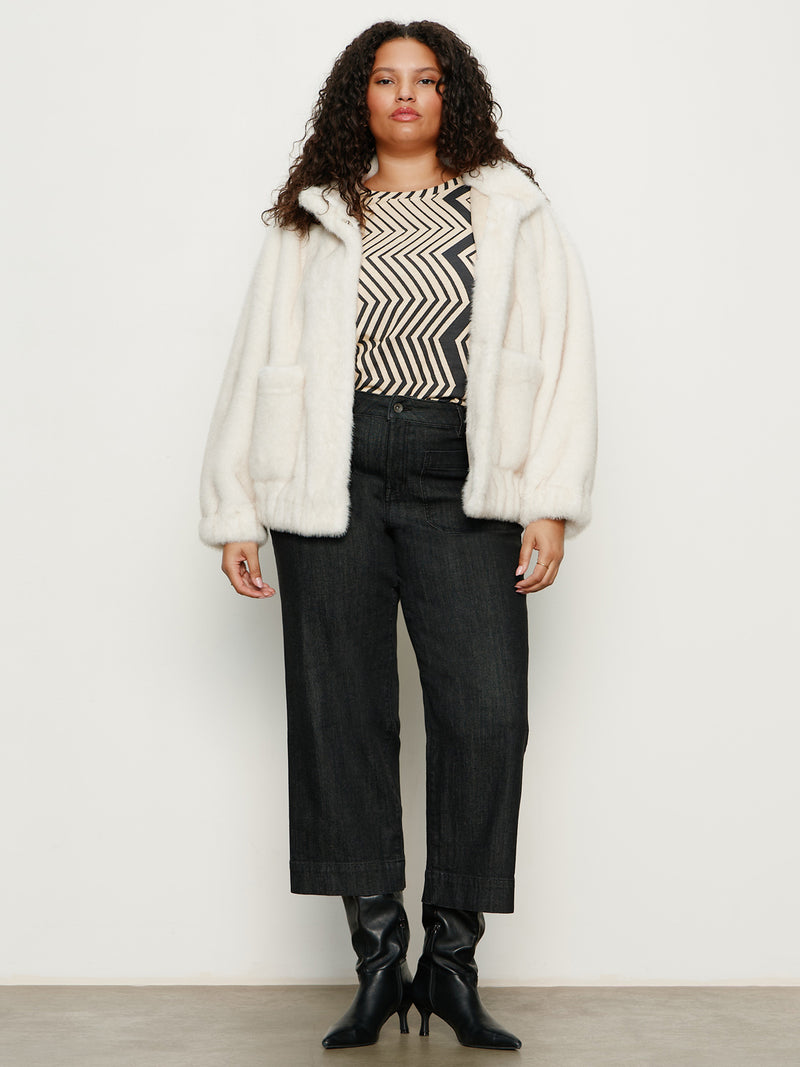 Coco Fur Jacket Almond Cream Extended Sizing alt 4