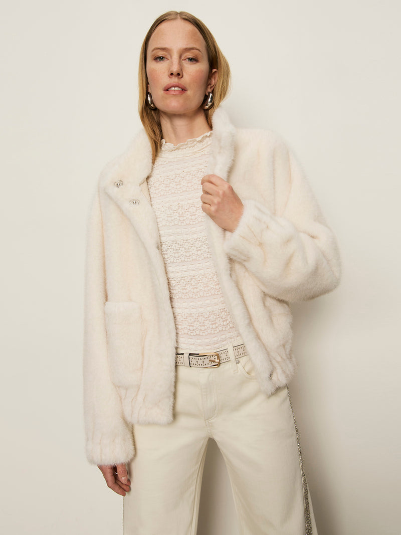 Coco Fur Jacket Almond Cream