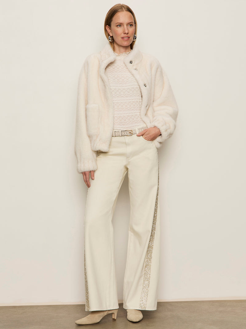 Coco Fur Jacket Almond Cream alt 4