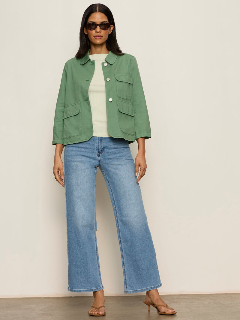Crop Chore Jacket Green Juice alt 4