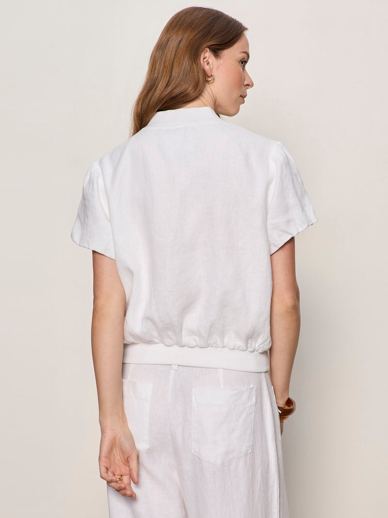 Everly Linen Bomber White alt 1
