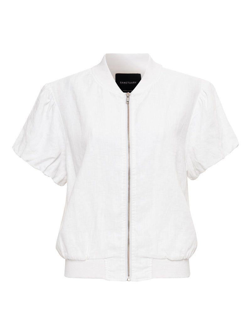 Everly Linen Bomber White alt 5