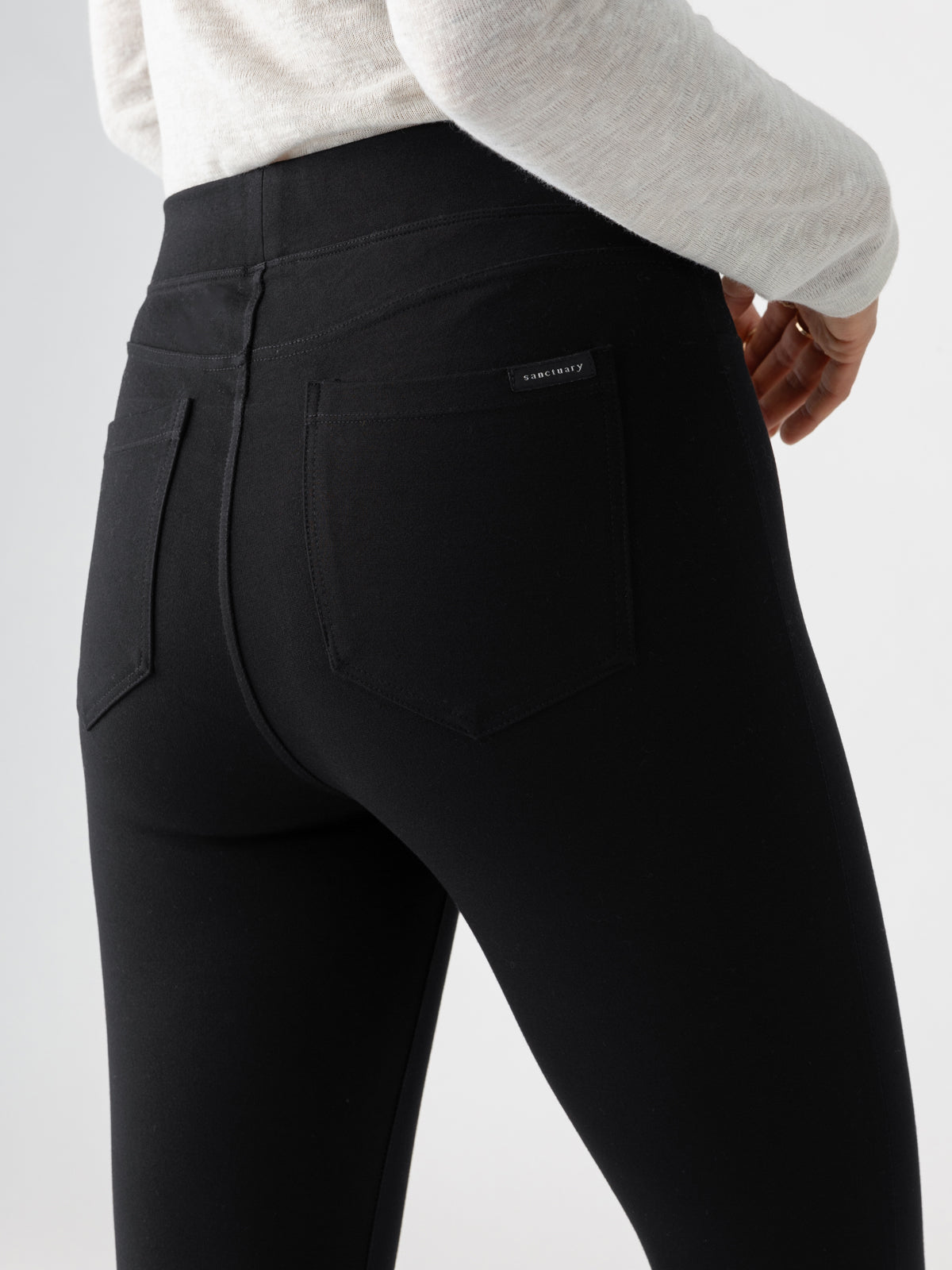 Rear Womens Suede Leggings Black Runway Leggings Sanctuary Clothing