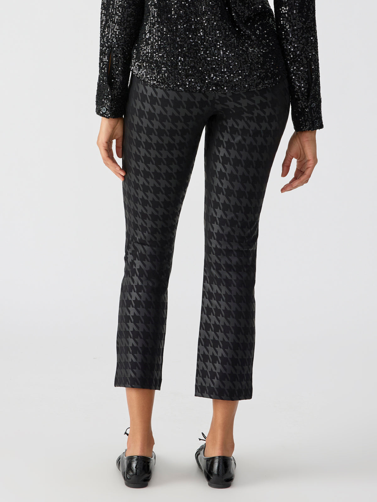 Carnaby Kick Crop Semi High Rise Legging Exploded Houndstooth