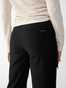 Low Slung Y2K Standard Rise Cargo Trouser Pant Black