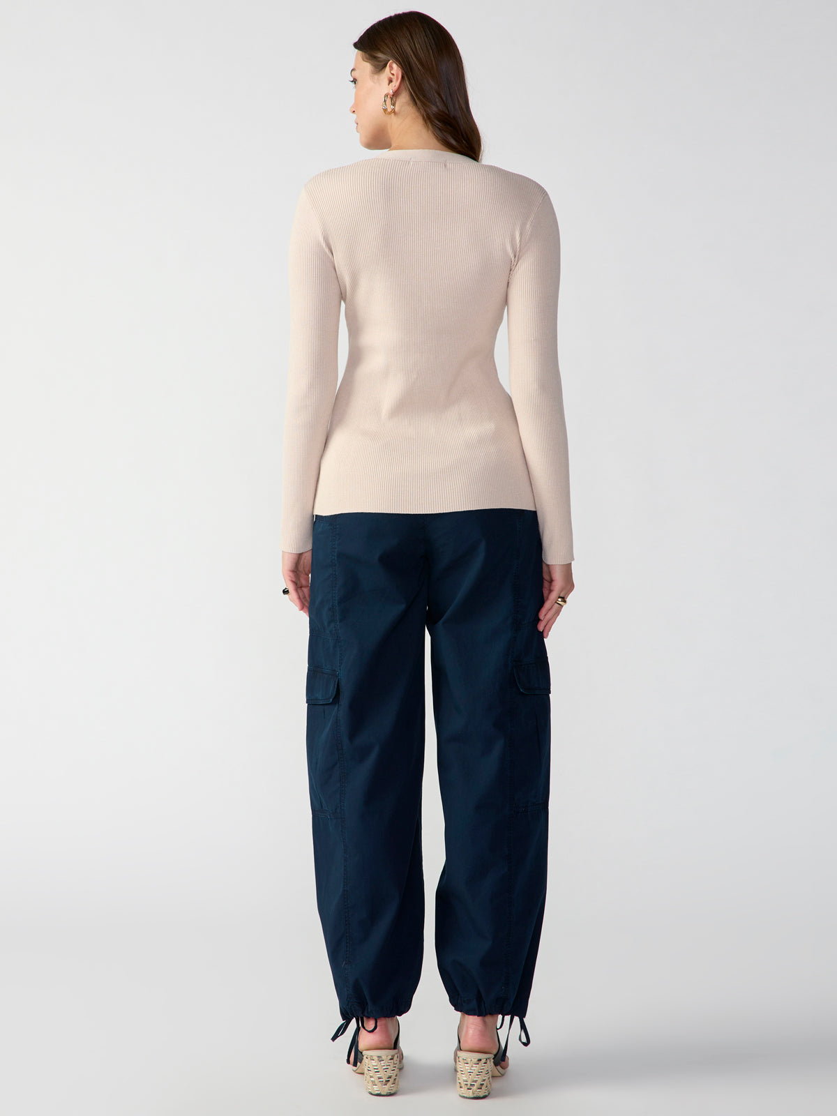 Canopy Semi High Rise Cargo Pant Navy Reflection