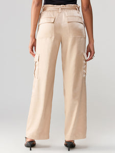 All Tied Up High Rise Cargo Pant Moonlight Beige