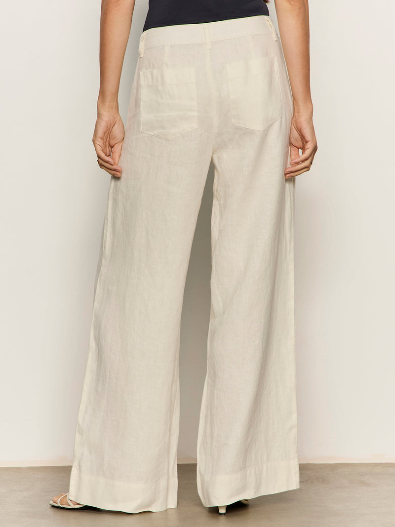 The Linen Marine Wide Leg Pant Summer Sand alt 1