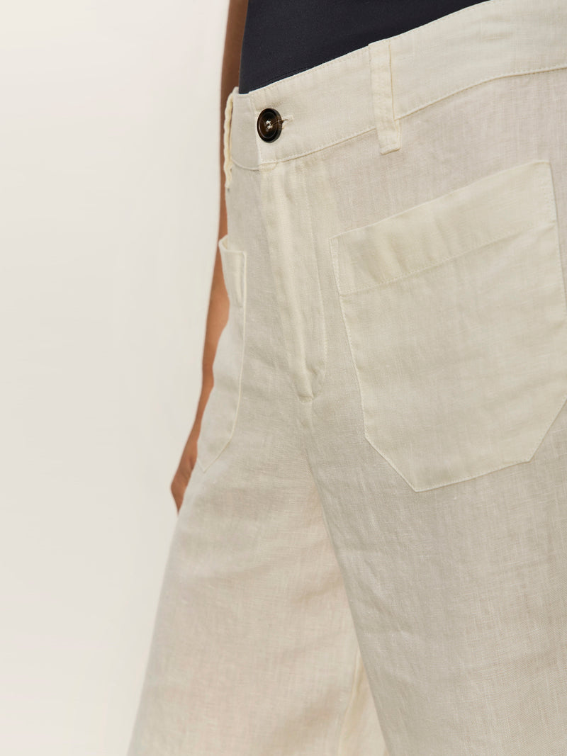 The Linen Marine Wide Leg Pant Summer Sand alt 3
