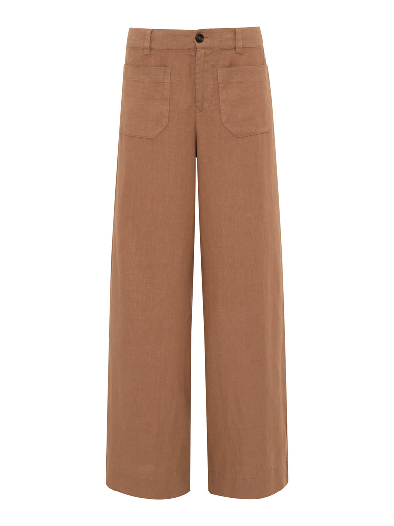 The Linen Marine Wide Leg Toasted Coconut alt 6