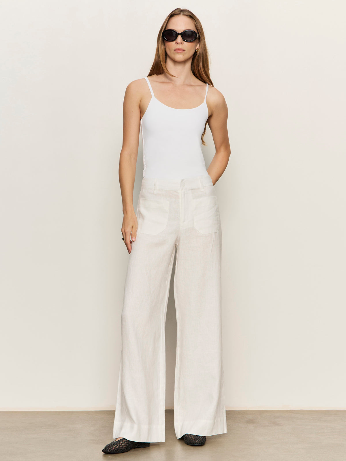 The Linen Marine Wide Leg Semi-High Rise Pant White Sanctuary Clothing The Linen Marine Wide Leg Semi-High Rise Pant White Sanctuary Clothing