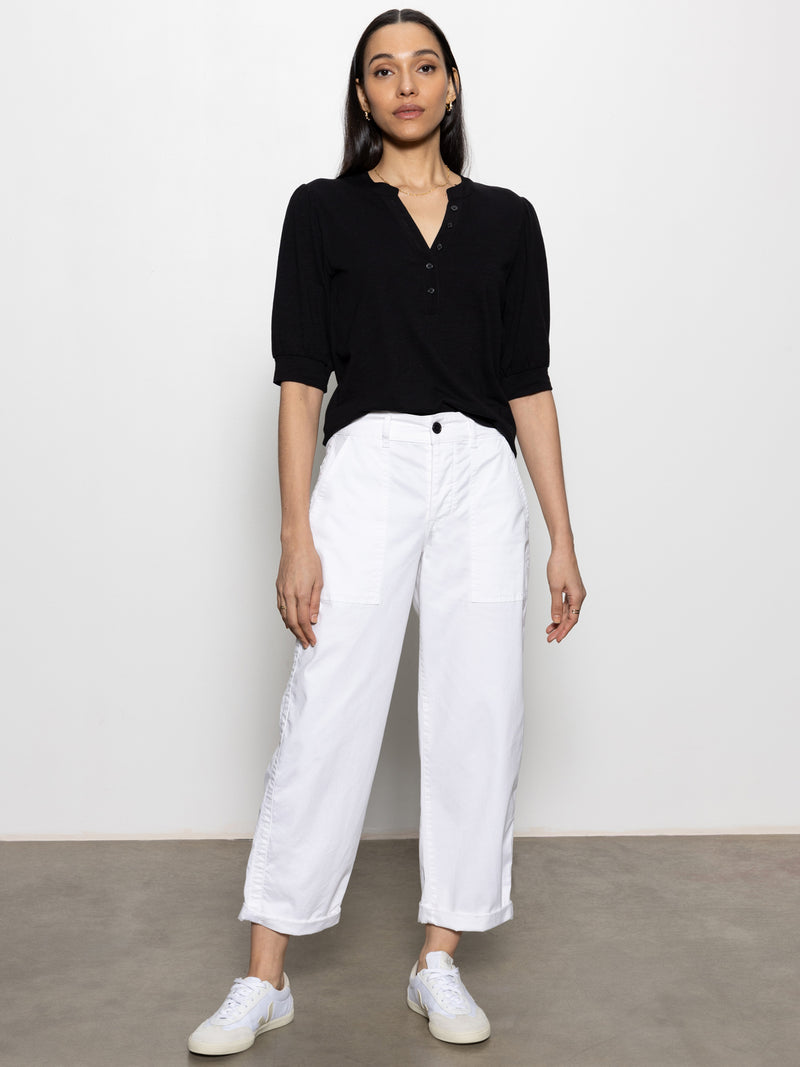 Cruiser Chino Semi High Rise Pant Bleached White alt 4