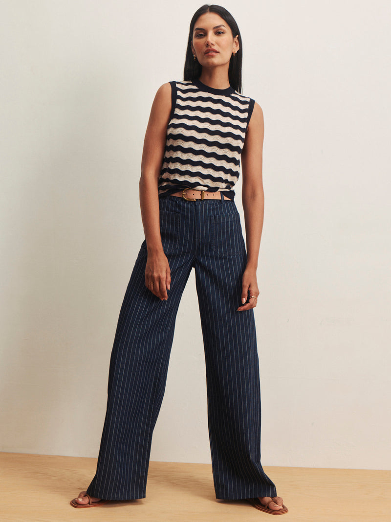 Marine Full Length Jean Luna Stripe alt 5