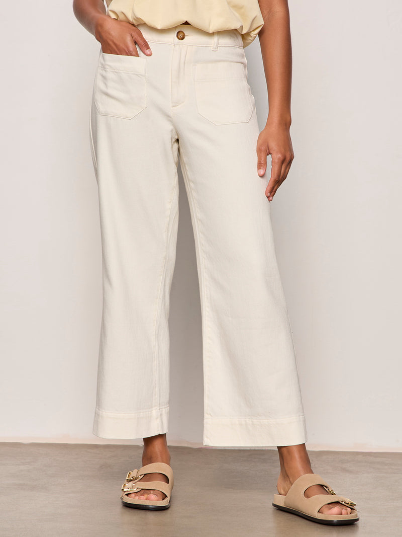 Soft Marine Wide Leg Crop Pant Collagen