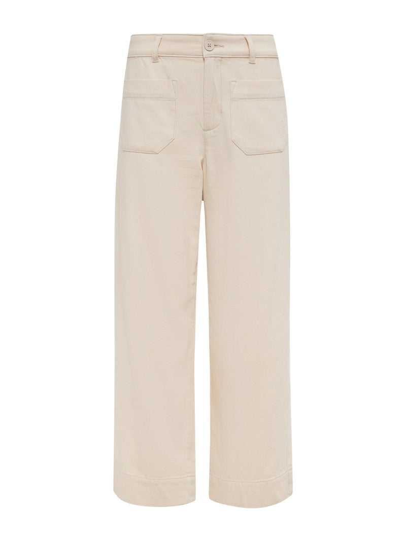 Soft Marine Wide Leg Standard Rise Crop Pant Macrame alt 5