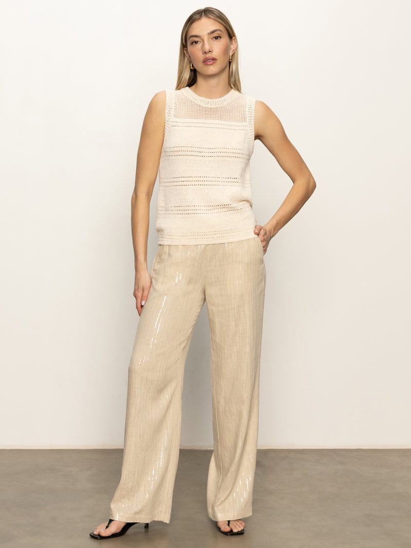 Coastal Semi-High Rise Pant Sand Sequin Stripe alt 5