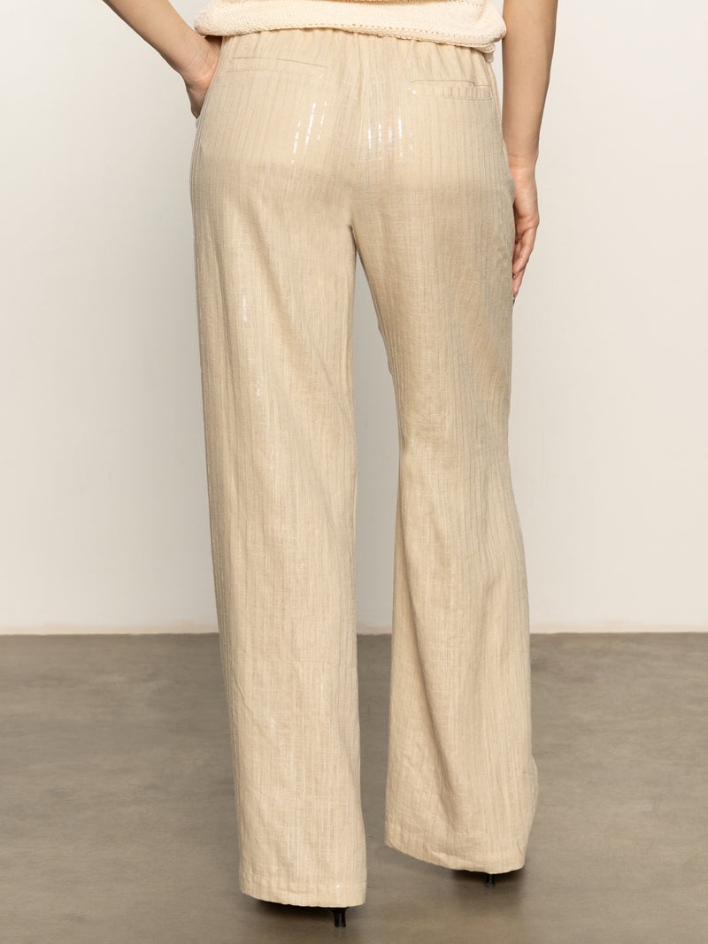 Coastal Semi-High Rise Pant Sand Sequin Stripe alt 2