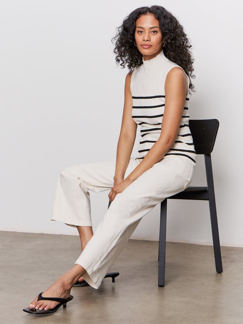 League Crop Jeans Light Oat