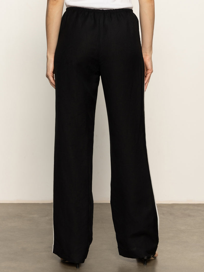 Casual Semi-High Rise Track Pant Black Chalk Stripe alt 3