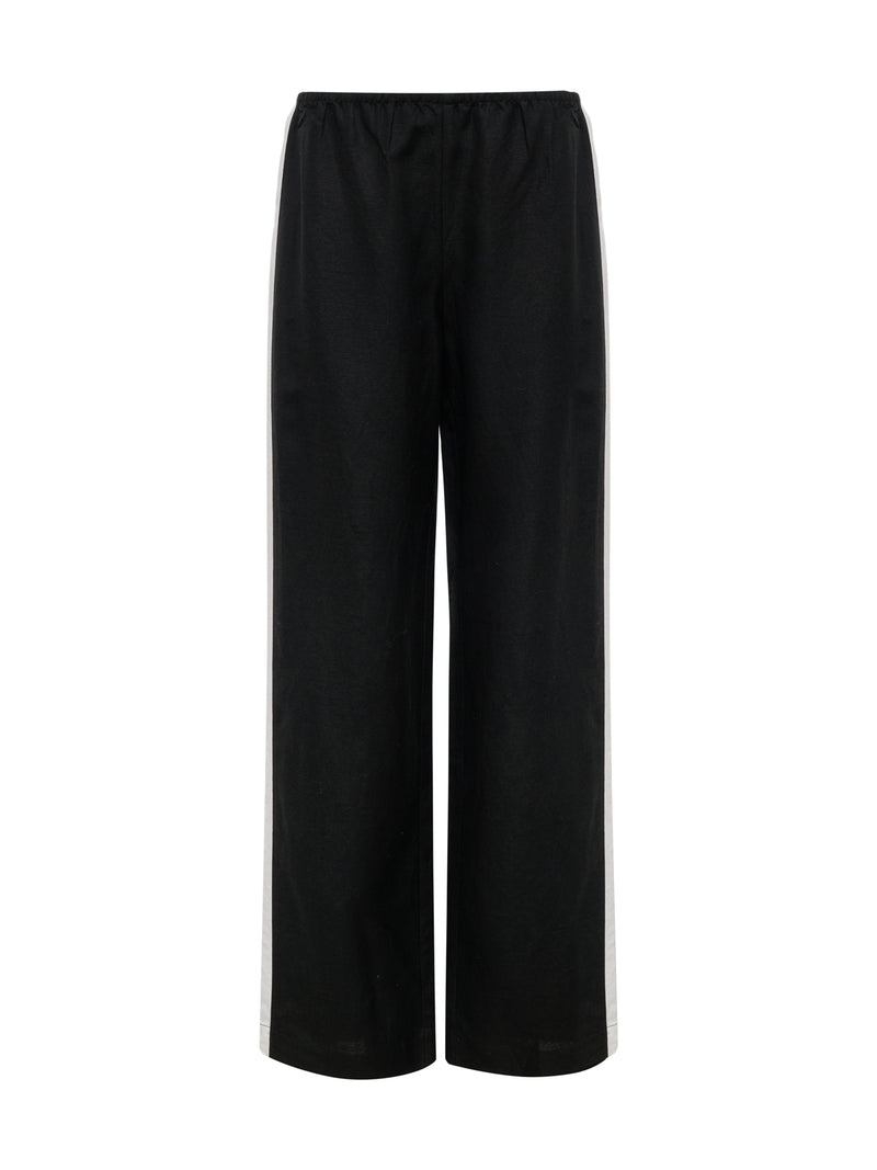 Casual Semi-High Rise Track Pant Black Chalk Stripe alt 5
