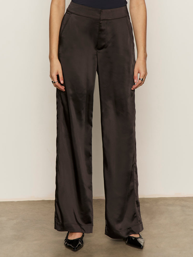 Modern Satin Trouser Black