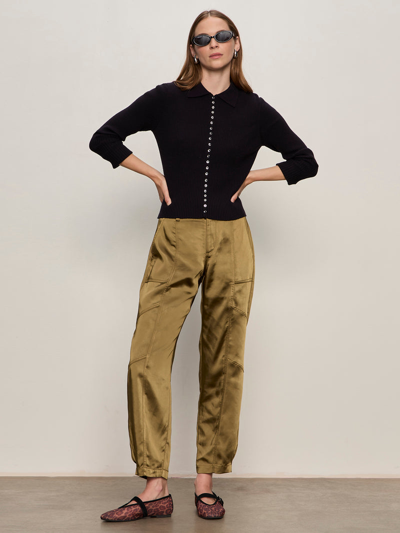 Sahara Satin Tapered Pant Dirty Martini alt 1