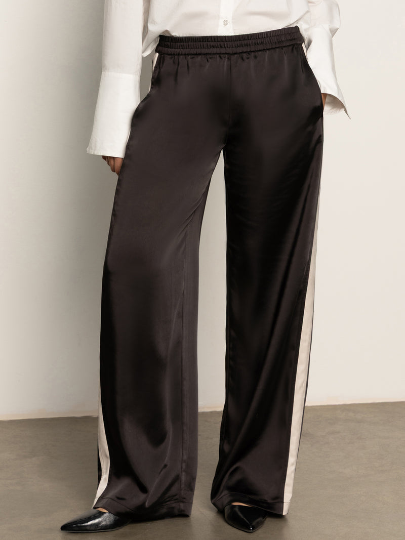 Satin Track Pant Black