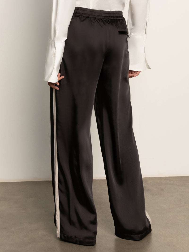 Satin Track Pant Black alt 3
