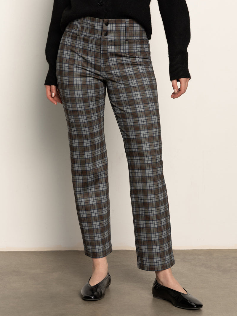 90's Straight Legging Burnt Olive Plaid