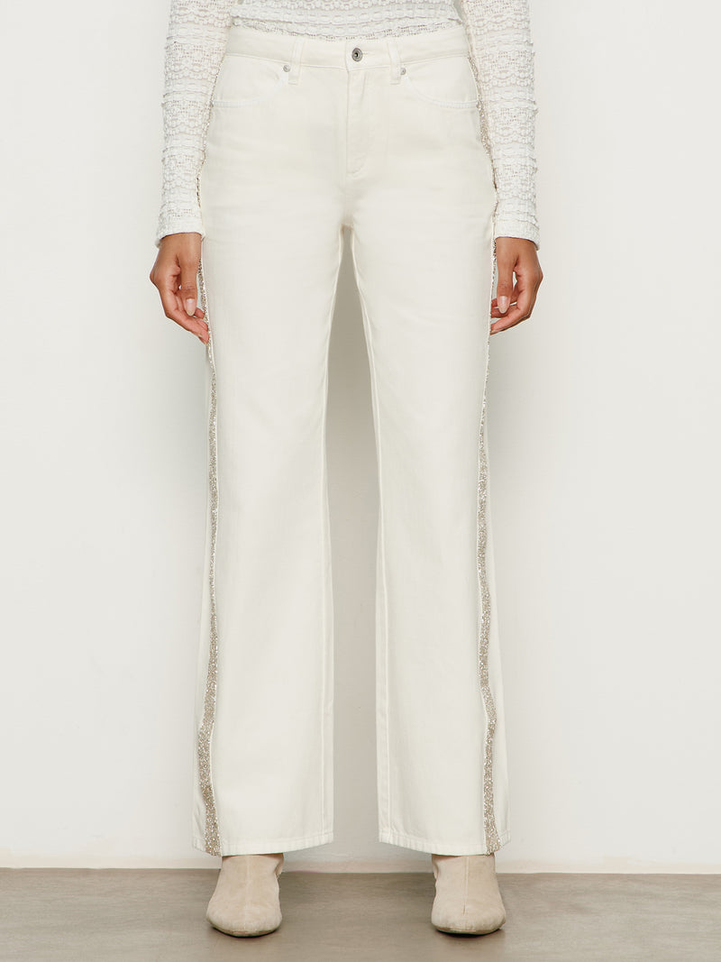 Cadence Shimmer Stripe Jean Vanilla Creme alt 1