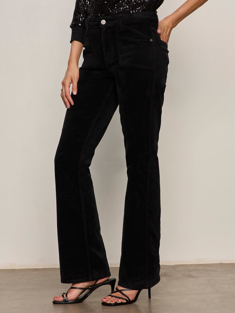 Velveteen Brook Bootcut Pant Black Petite Sizing alt 1
