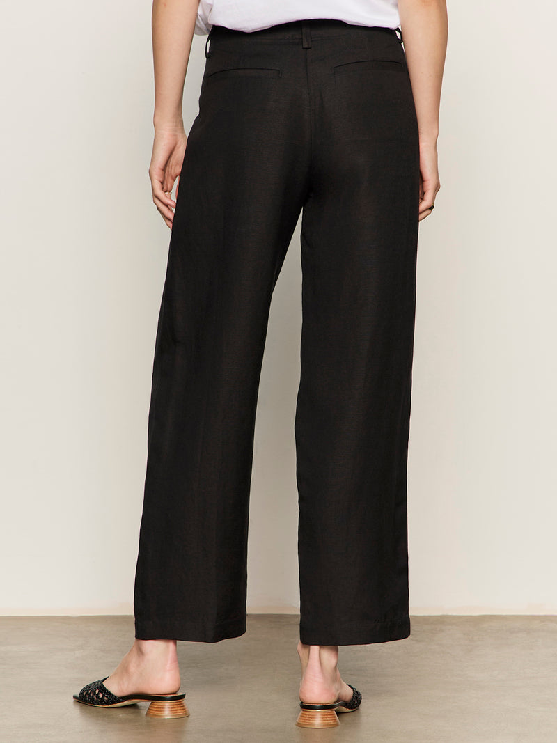 Scout Linen Barrel Pant Black alt 1