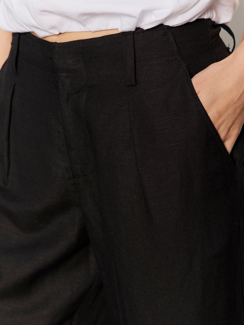 Scout Linen Barrel Pant Black alt 4