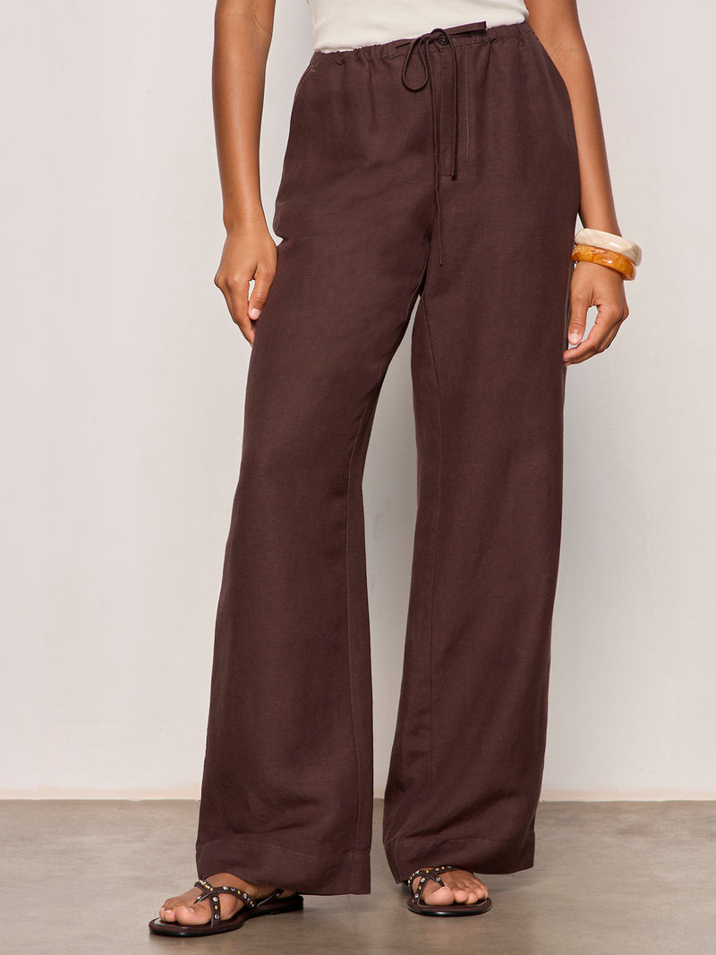 Shoreline Linen Pant Rich Soil
