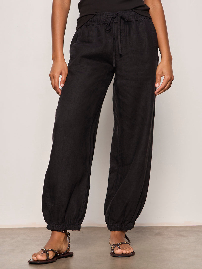 Melody Micro Linen Balloon Pant Black alt 1
