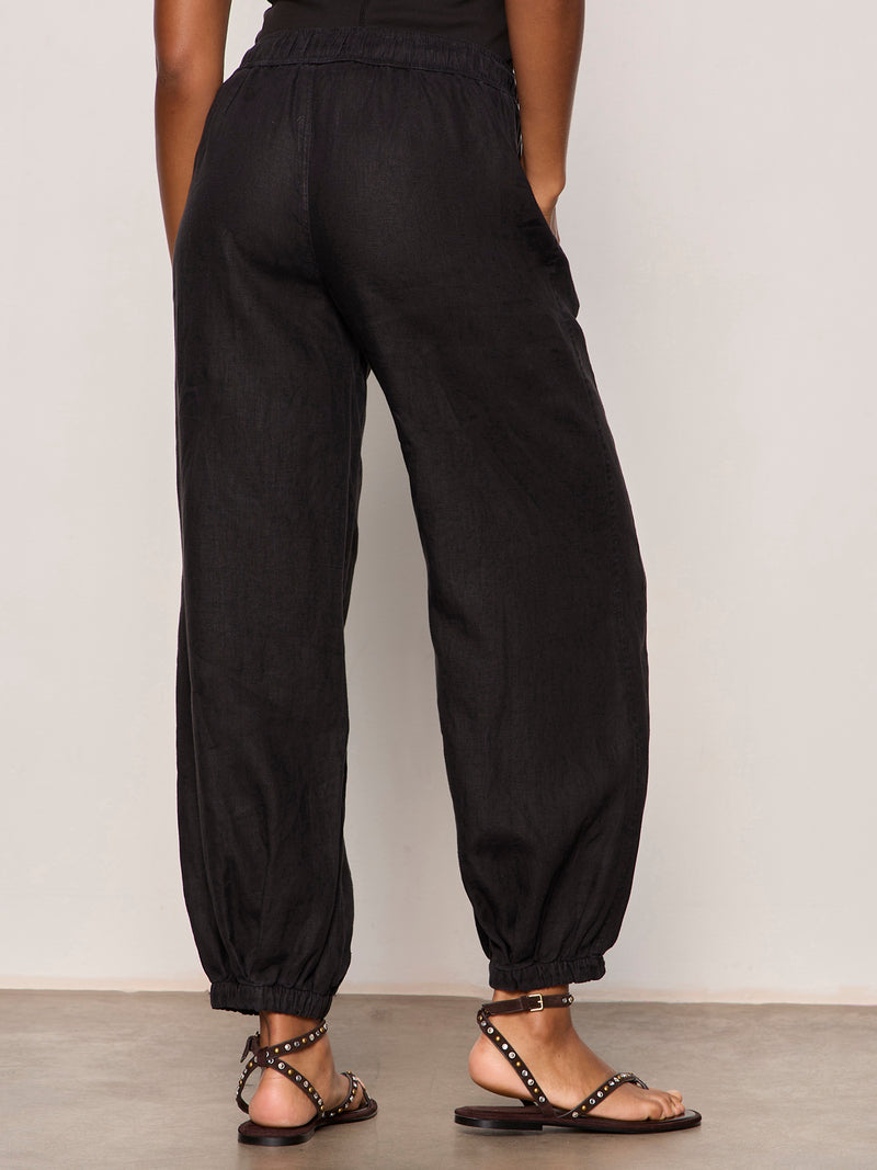 Melody Micro Linen Balloon Pant Black alt 2