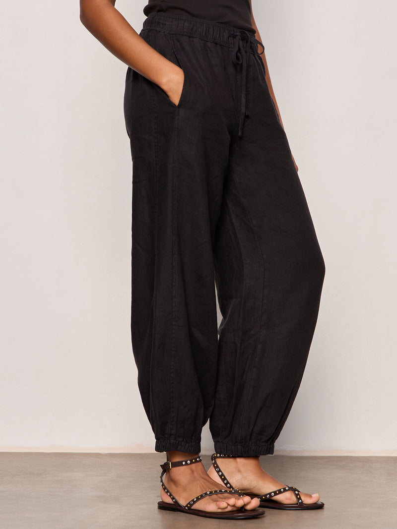 Melody Micro Linen Balloon Pant Black alt 3