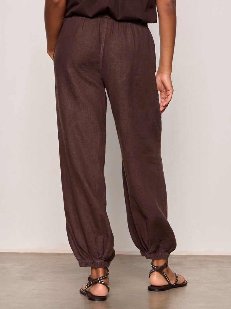 Melody Micro Linen Balloon Pant Rich Soil alt 1