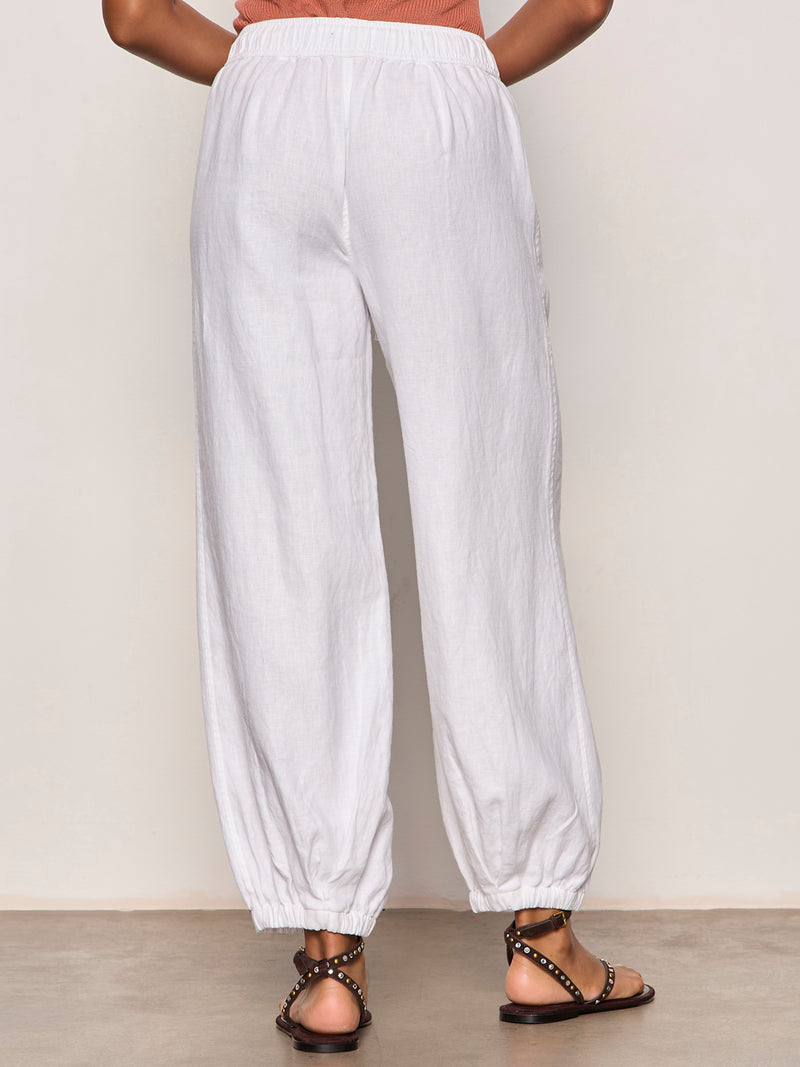Melody Micro Linen Balloon Pant White alt 1