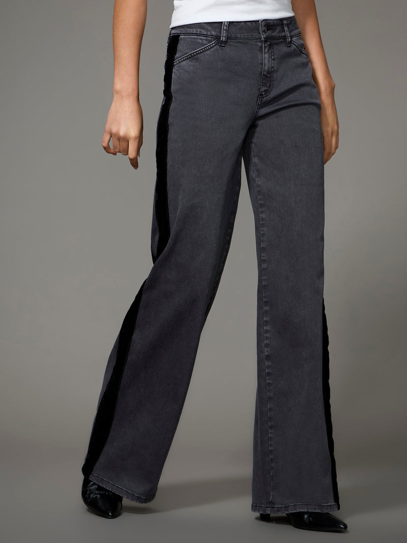 Tuxedo Velvet Wide Leg Pant Allure