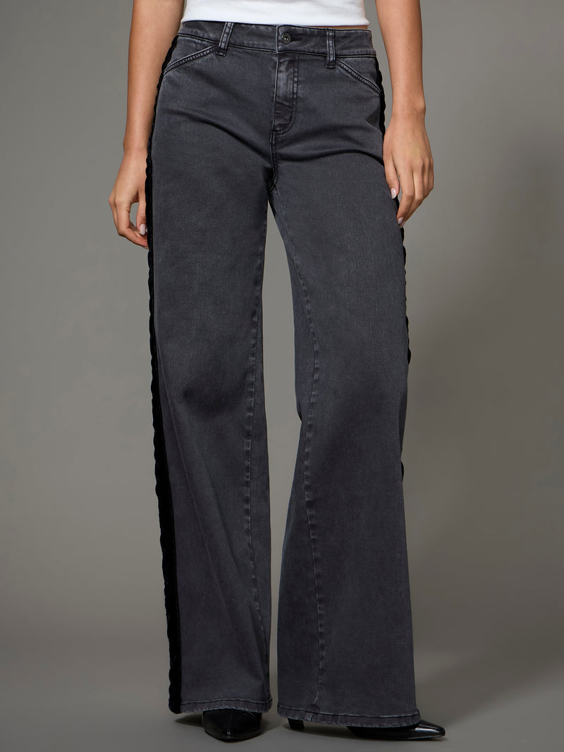Tuxedo Velvet Wide Leg Pant Allure alt 4