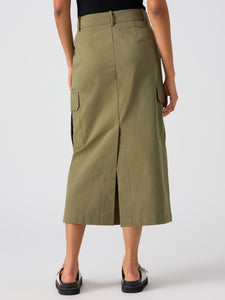 Essential Cargo Midi Skirt Burnt Olive