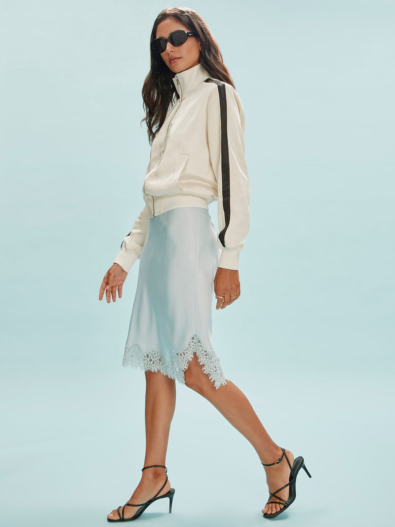 Effortless Lace Slip Skirt Blue Aura alt 4