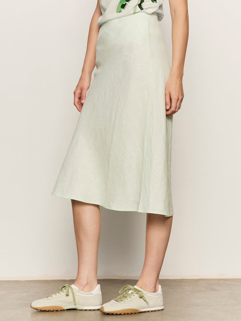 Everyday Linen Slip Skirt Green Mist alt 2