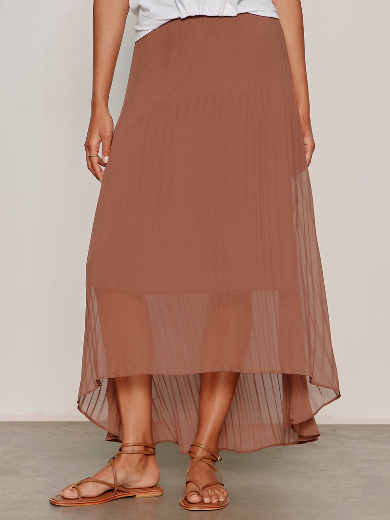 Meant To Be Pleated Midi Skirt Mud Bath
