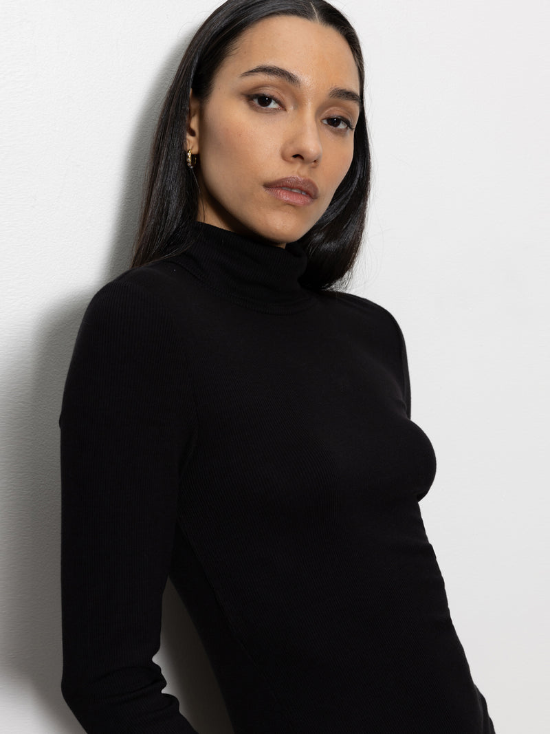Essential Turtleneck Top Black alt 1
