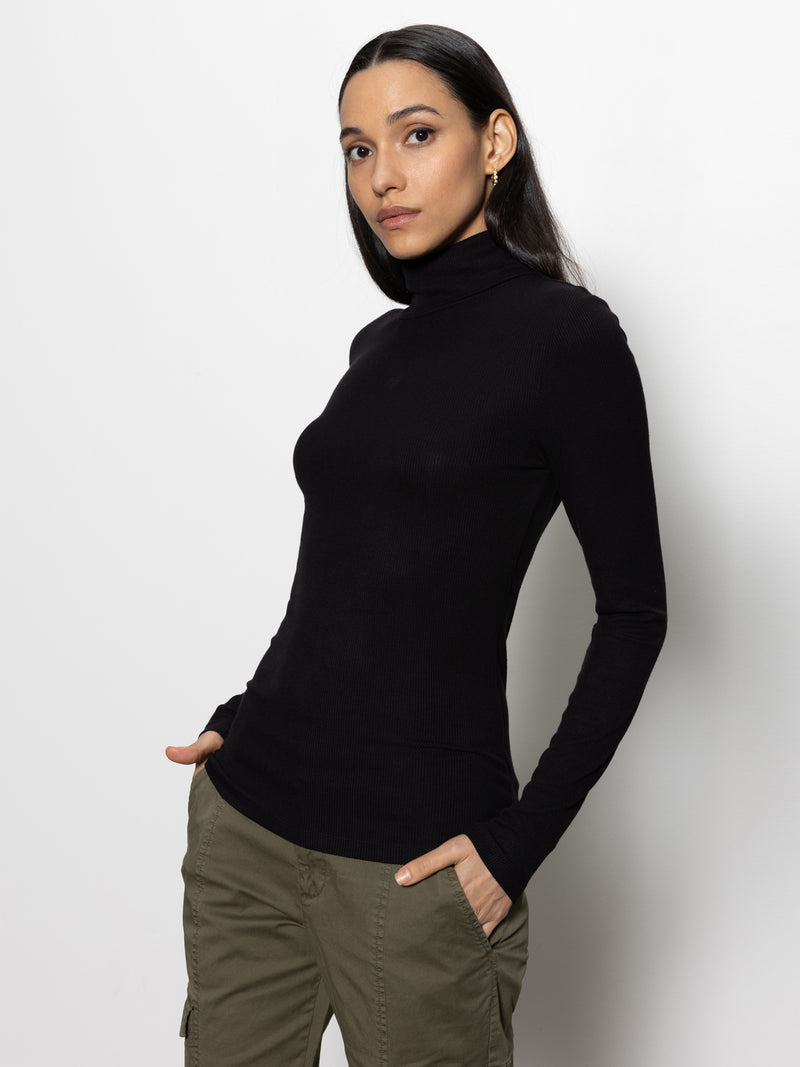 Essential Turtleneck Top Black alt 3
