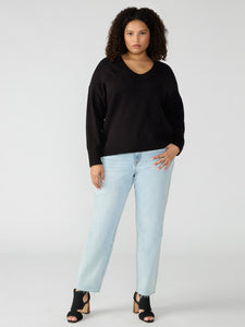 Easy Breezy V-Neck Pullover Sweater Black Inclusive Collection