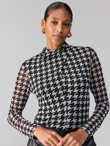 Make A Statement Mesh Top Pulse Houndstooth